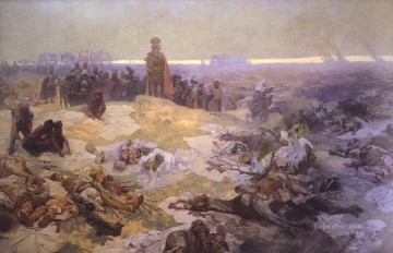 アルフォンス・ミュシャ Painting - グルンヴァルトの戦いの後 アルフォンス・ミュシャ